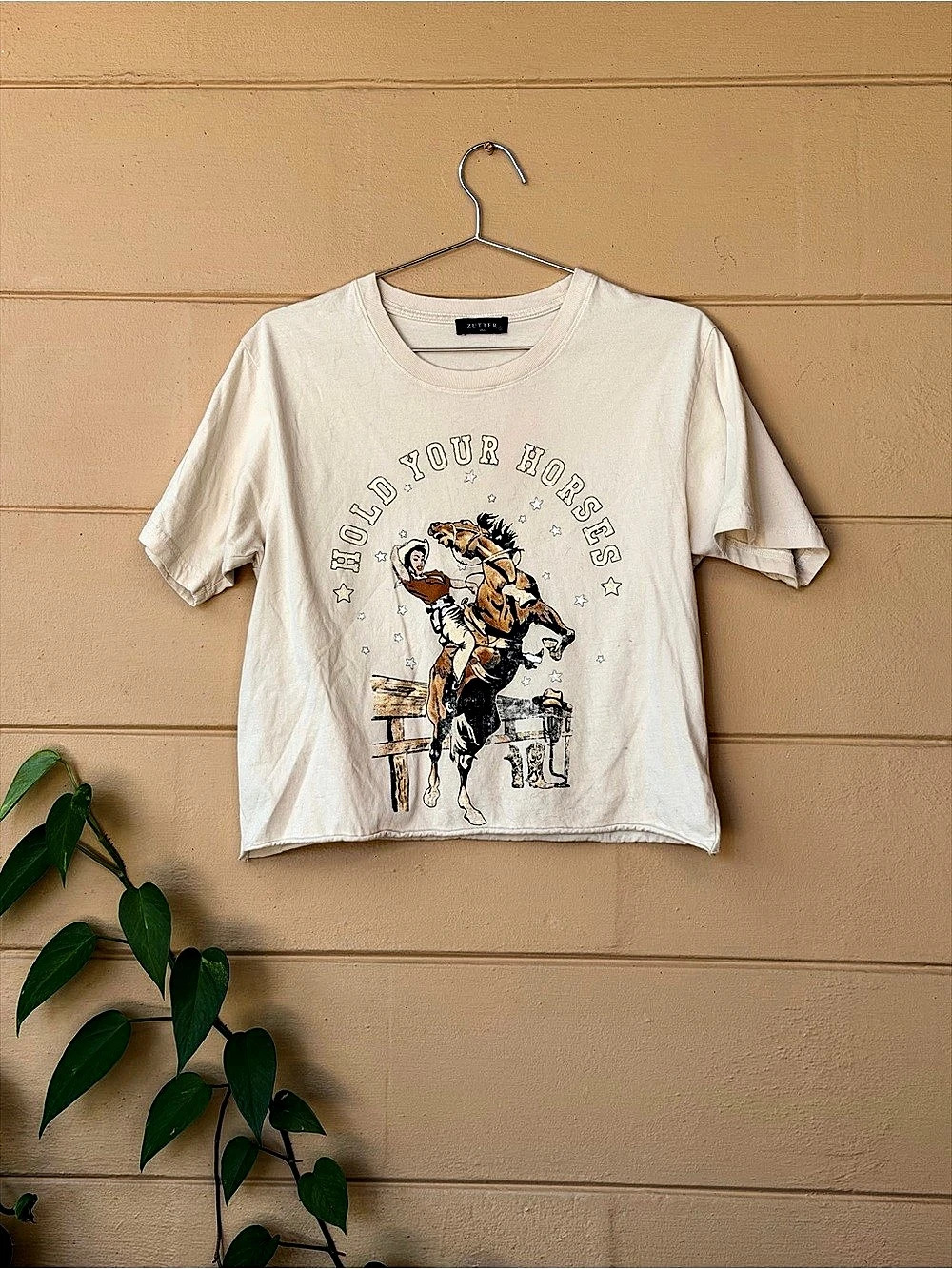 Cowgirl Graphic Tee: “Hold Your Horses”